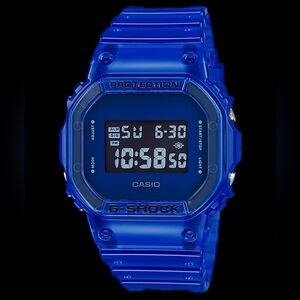 Casio G-Shock DW5600SB-2 Blue Color Skeleton Watch Works